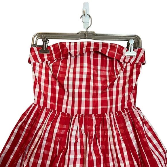 Vineyard vines red & white checkered strapless dress - Picture 2 of 11